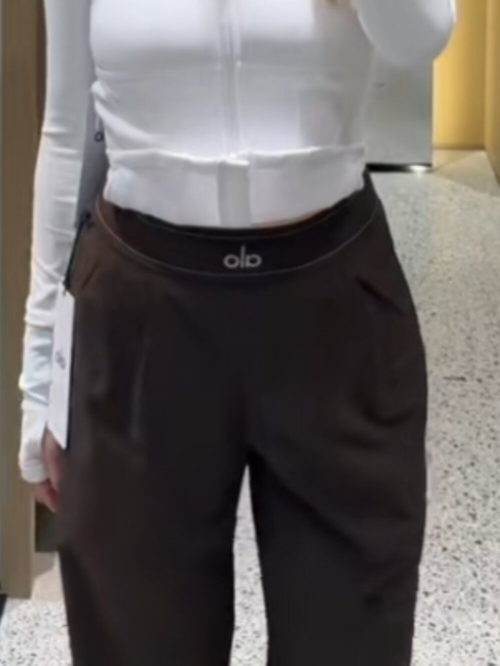 Alo Yoga Suit Up Trouser Espresso Brown Wide Leg Neutral Pants NWT ✨30” Inseam - Picture 7 of 9